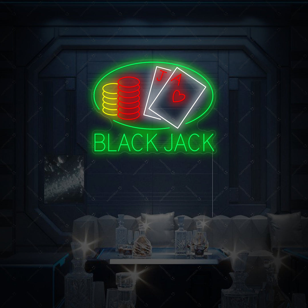 "Black Jack" Neonkyltti