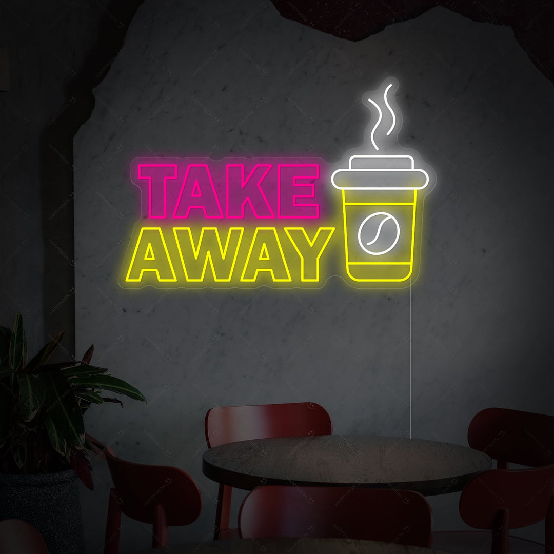 "Coffee Take Away" Neonkyltti