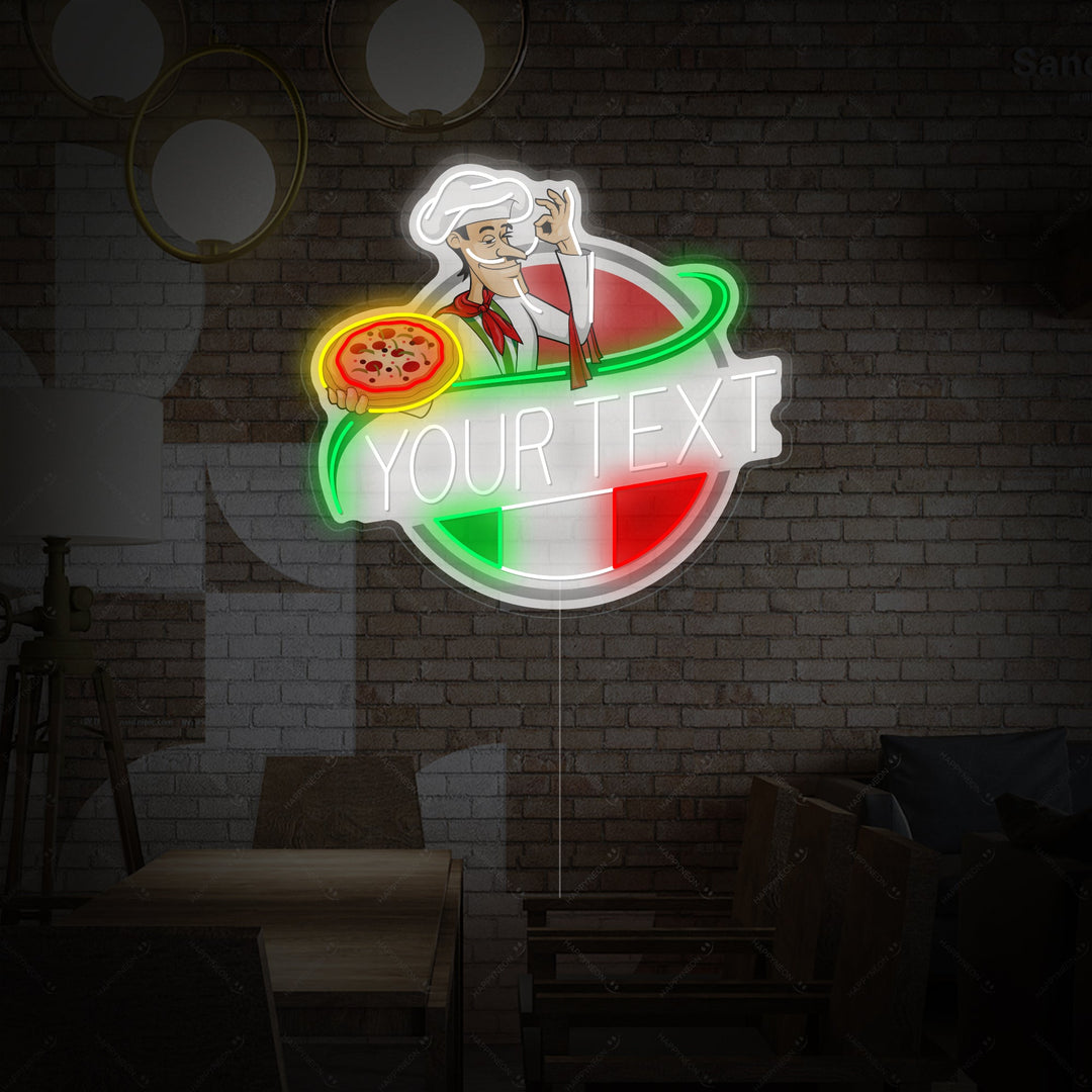 "Mukautettu italialaisen ravintolan logo" Neonkyltti