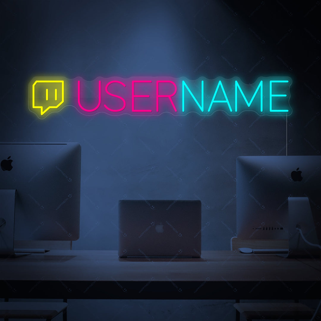 "Mukautettu Twitch-logo" Neonkyltti