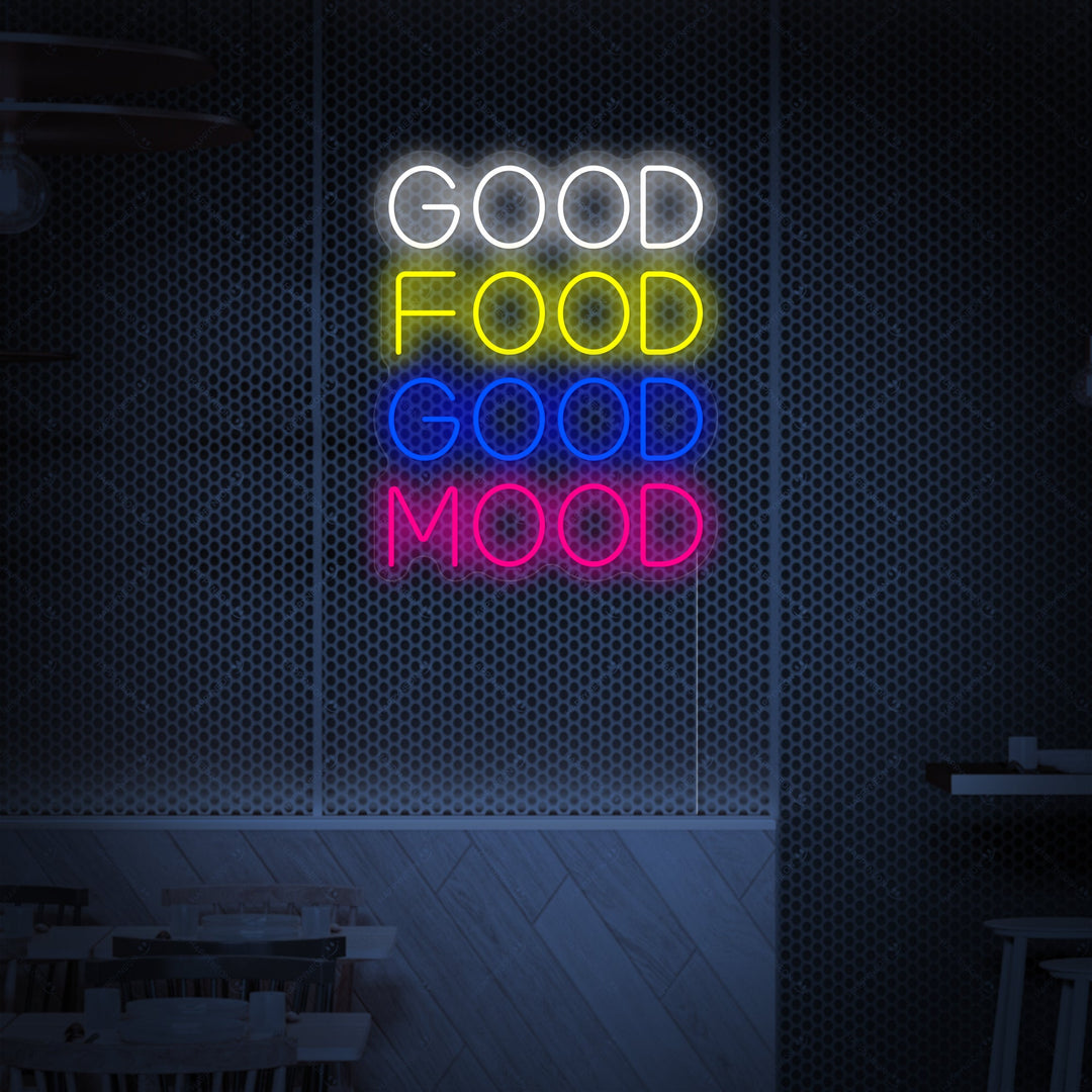 "Good Food Good Mood" Neonkyltti