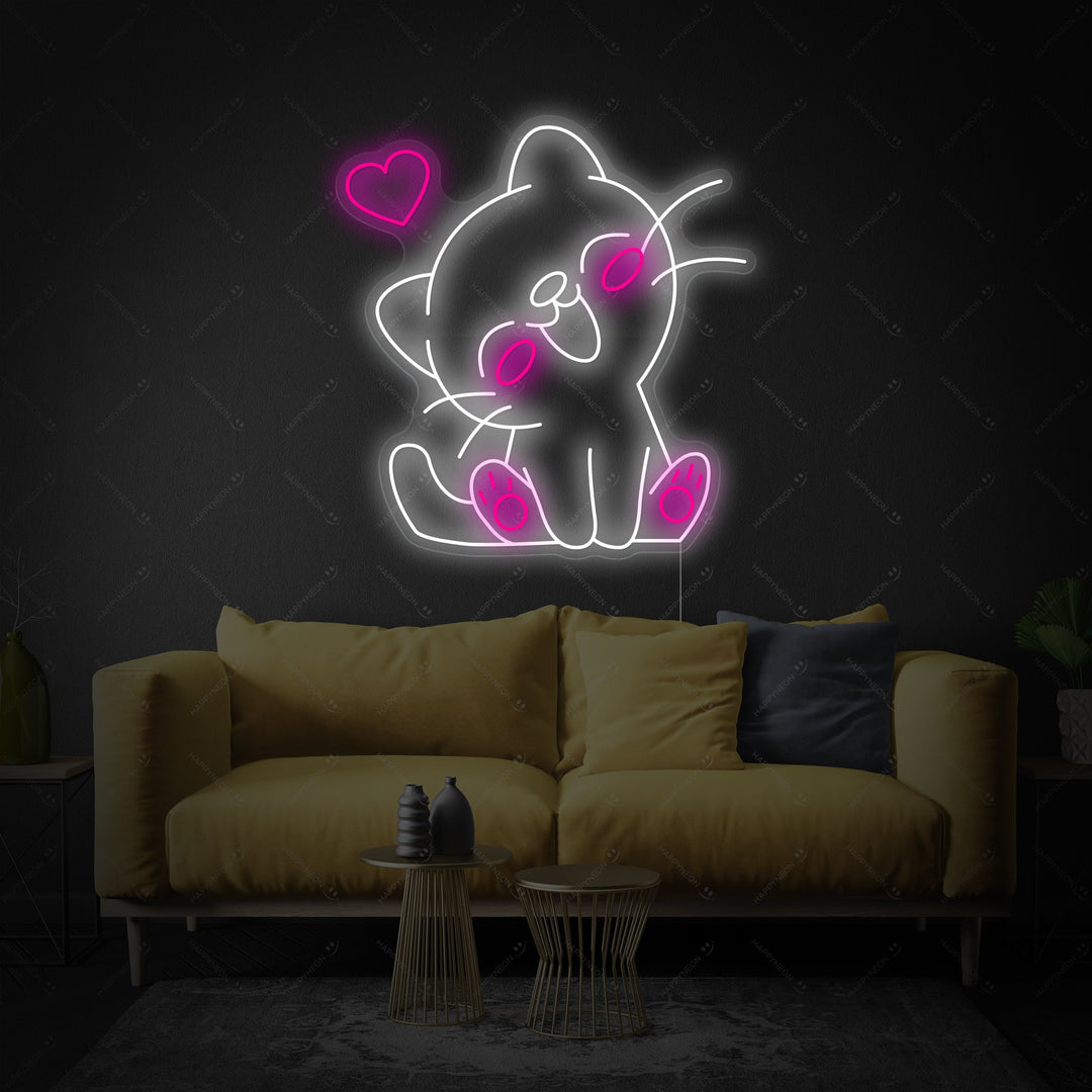 "Kawaii Cat" Neonkyltti
