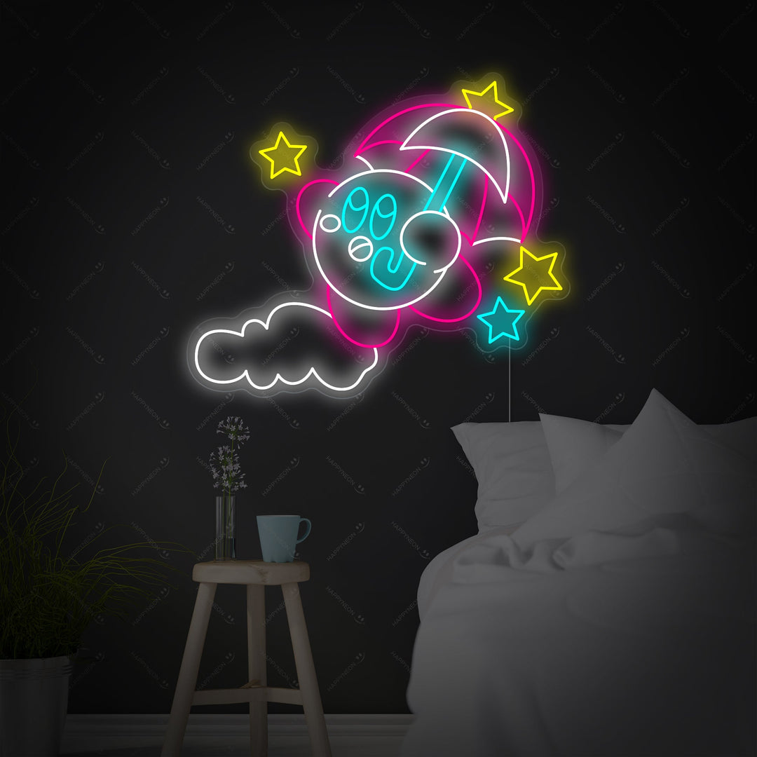 "Kirby sateenvarjo" Neonkyltti