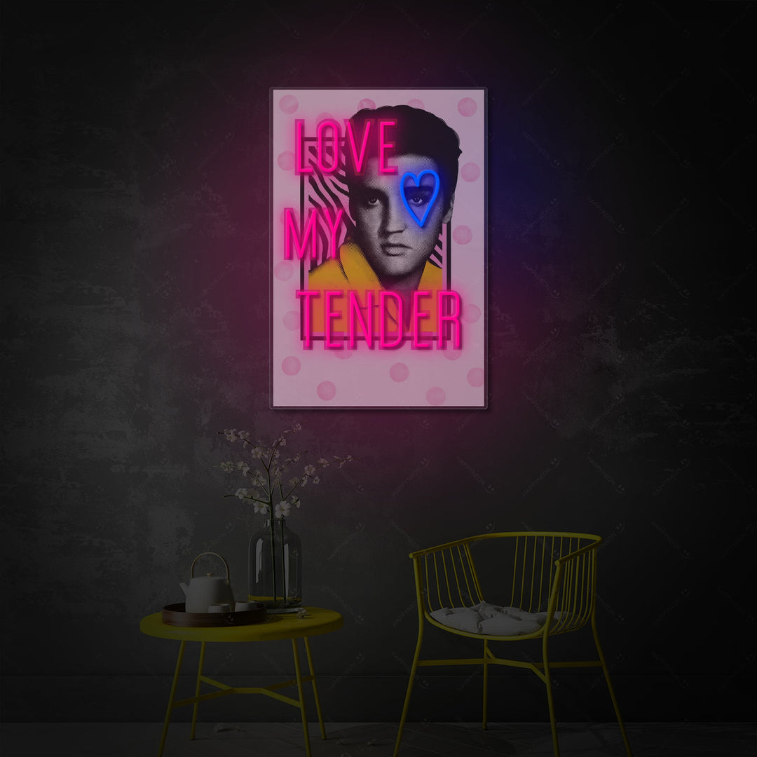 "Love Me Tender" Neonkyltti