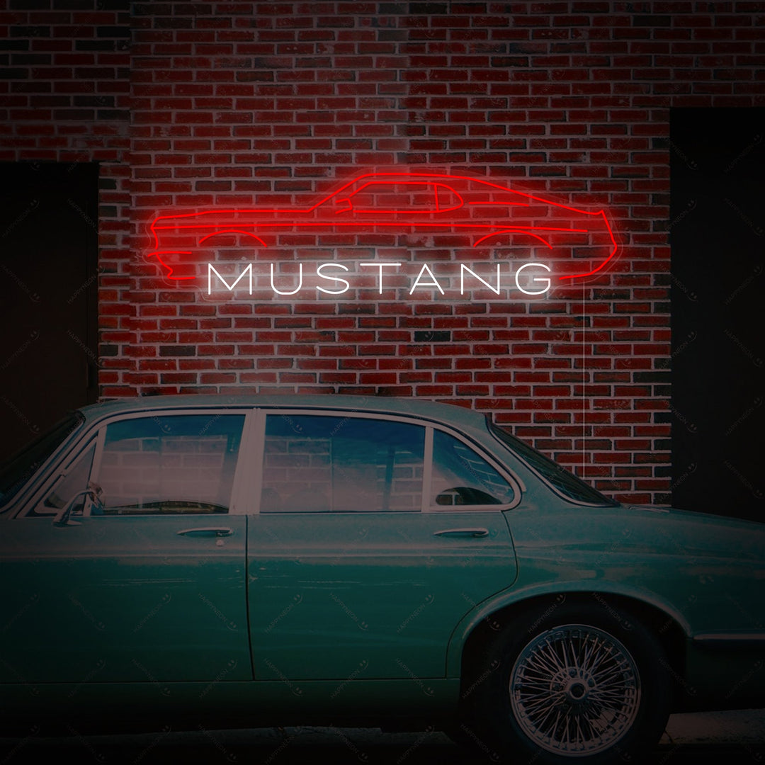 "Mustang Car" Neonkyltti