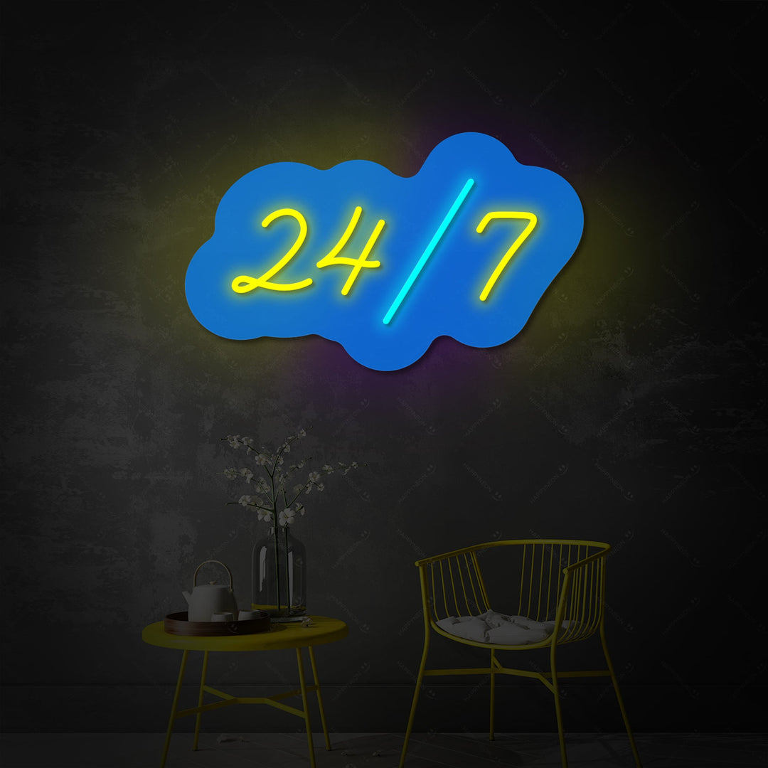"Open 24/7" Neonkyltti
