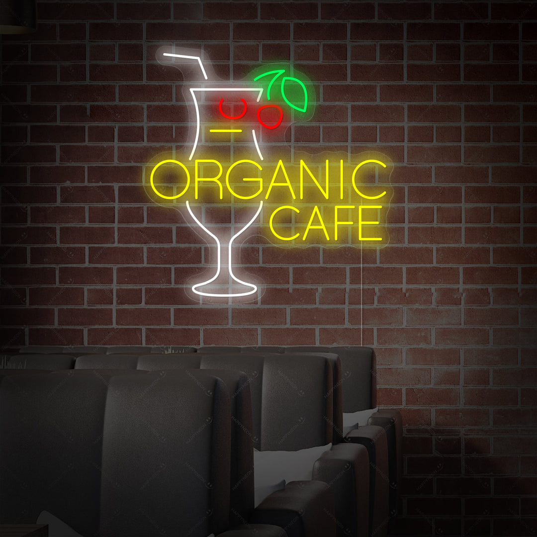 "Organic Cafe" Neonkyltti