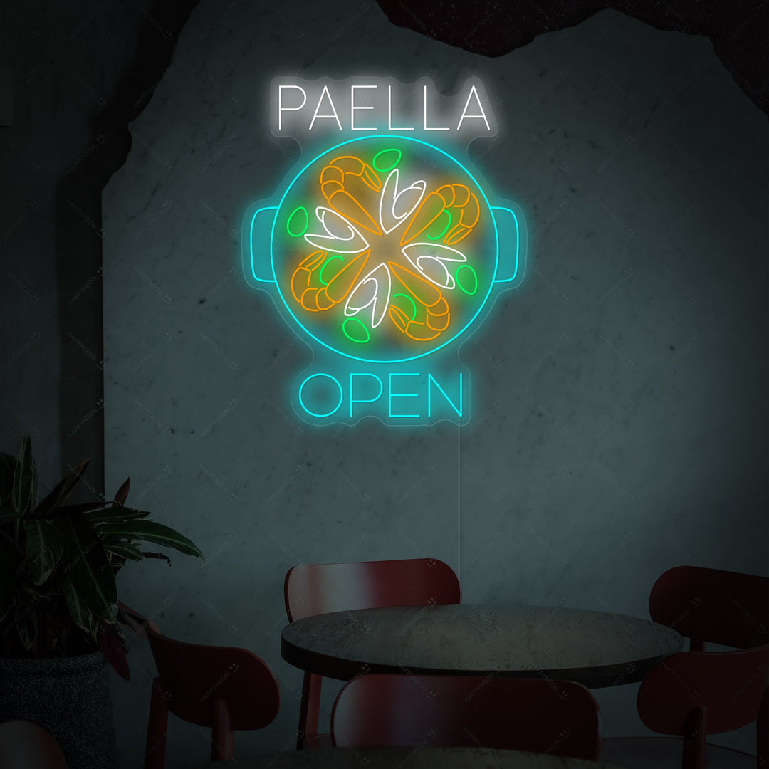 "Paella Open" Neonkyltti