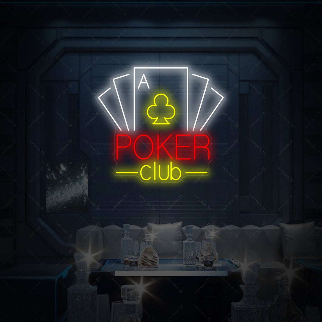 "Poker Club" Neonkyltti