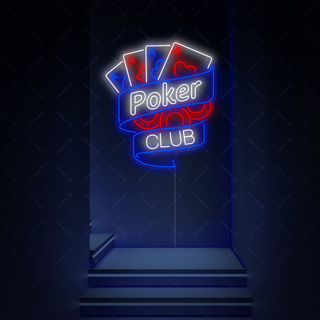 "Poker Club" Neonkyltti