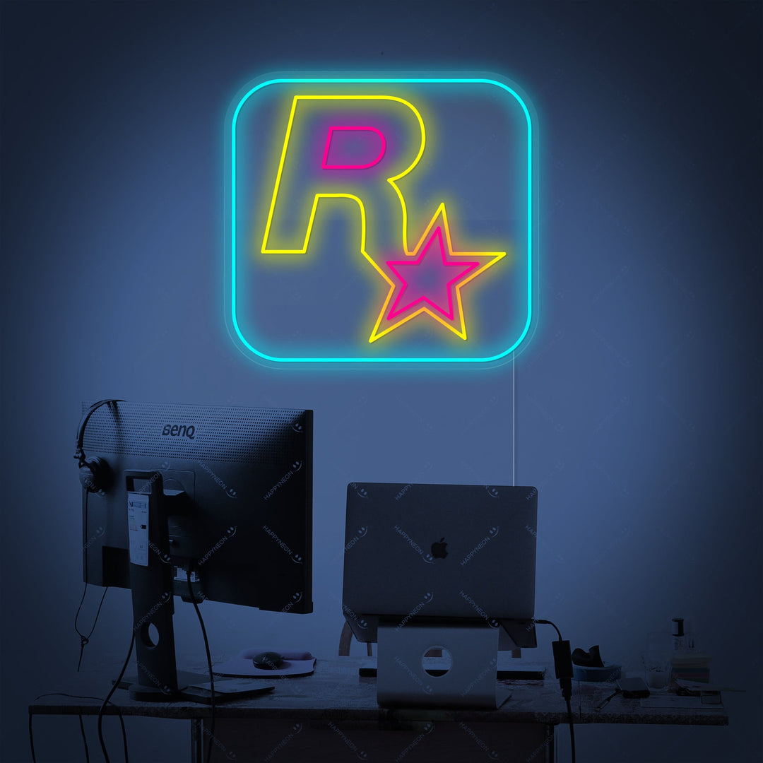 "Rockstar Games logo" Neonkyltti