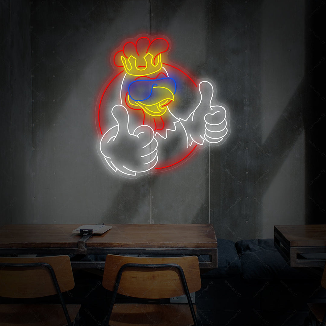 "Rooster King" Neonkyltti
