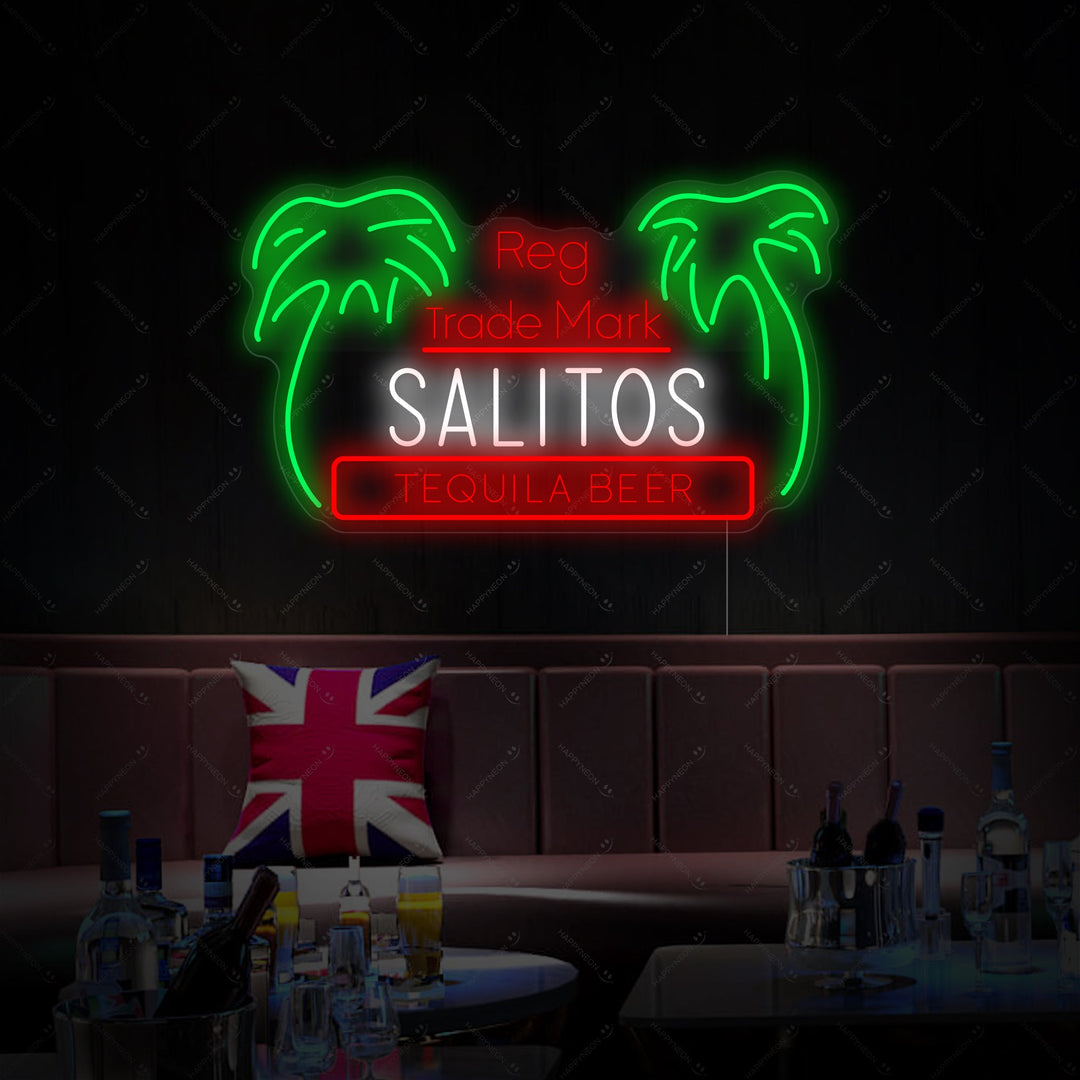 "Salitos Palm" Neonkyltti