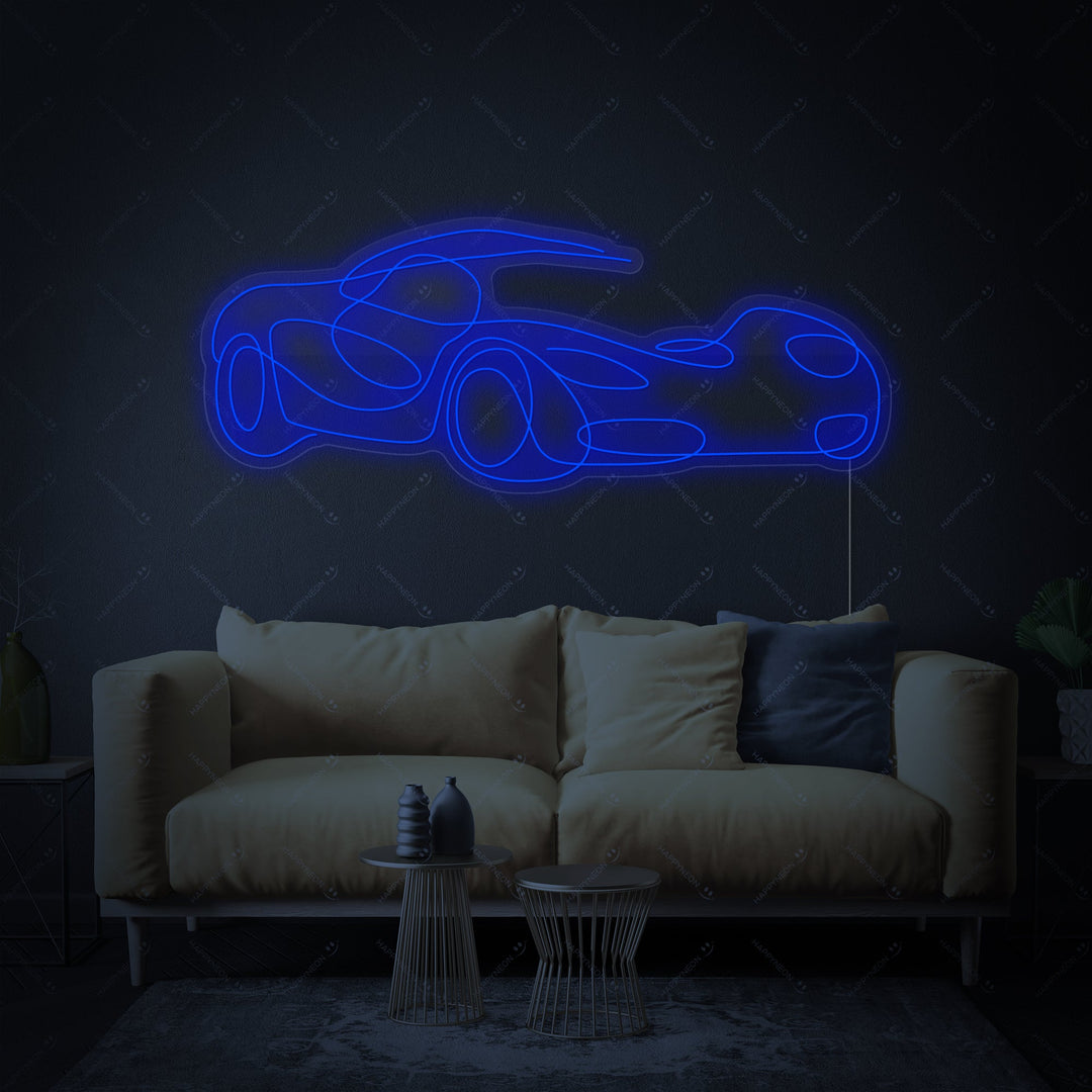 "Urheiluauto" Neonkyltti