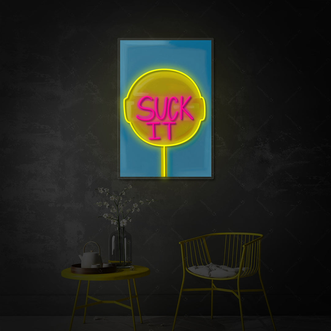 "Suck It Lollipop" Neonkyltti