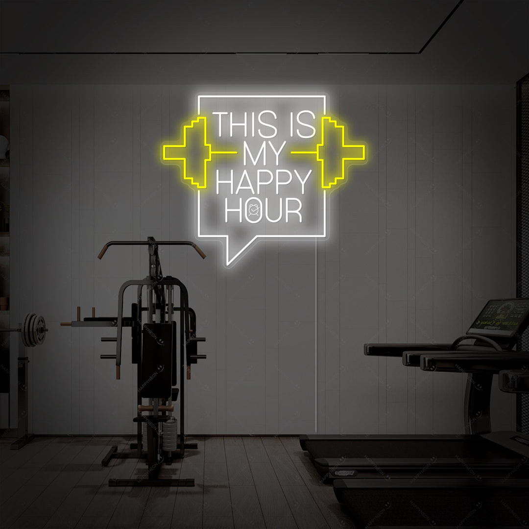 "This Is My Happy Hour" Neonkyltti