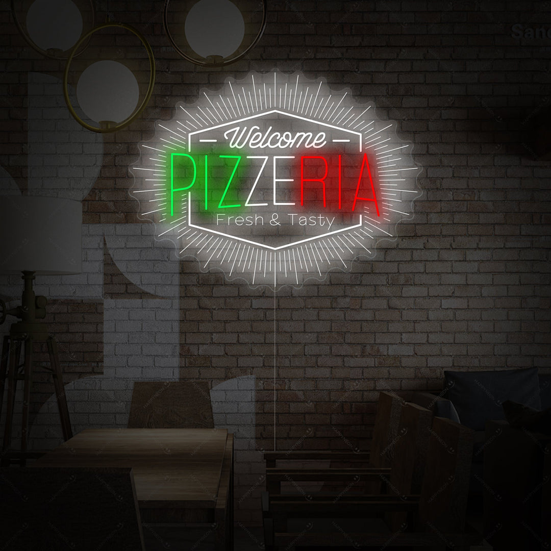 "Welcome Pizzeria" Neonkyltti