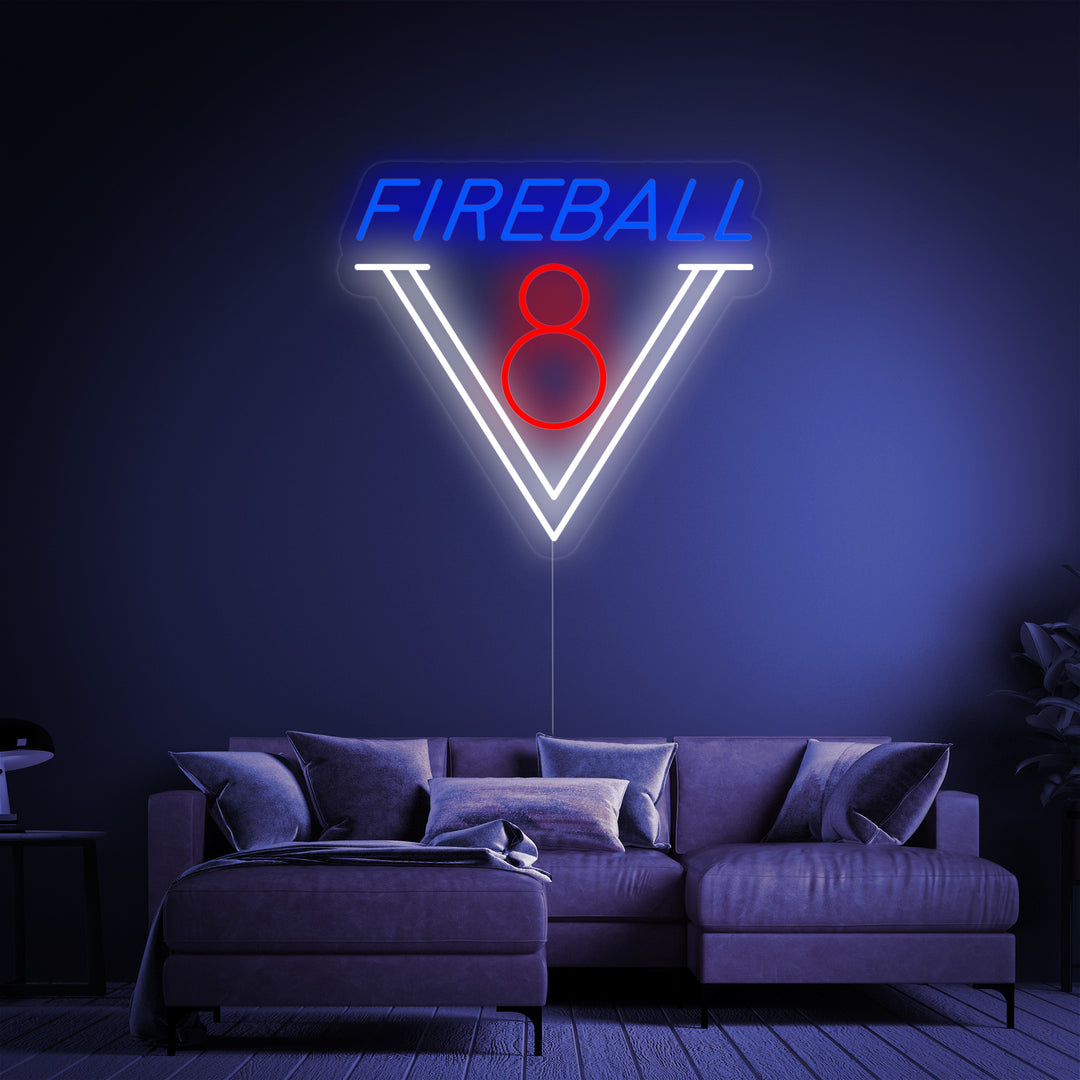 "1950-Luvun Fireball V8 Auto" Neonkyltti