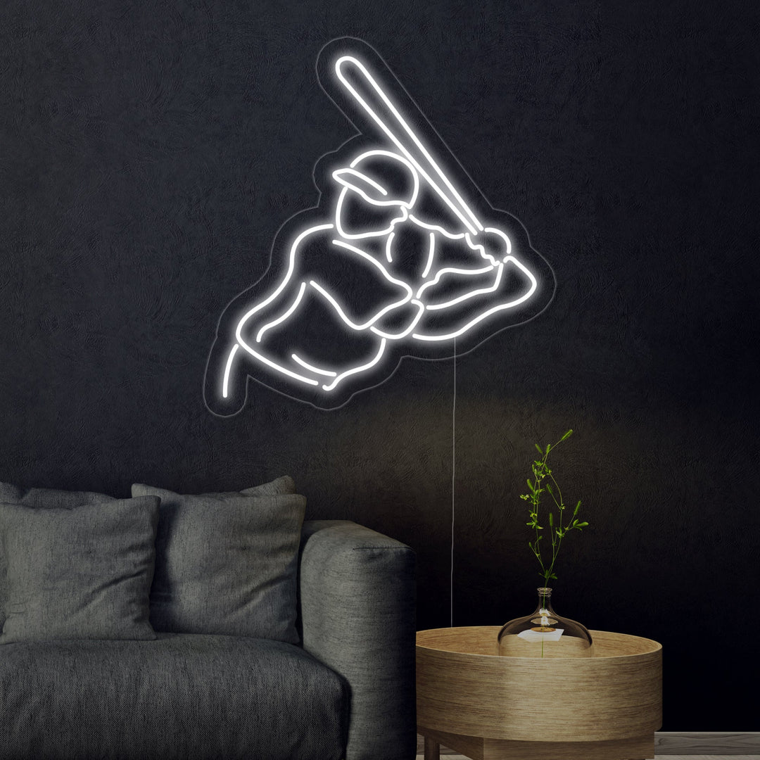 "Baseball Pelaaja" Neonkyltti