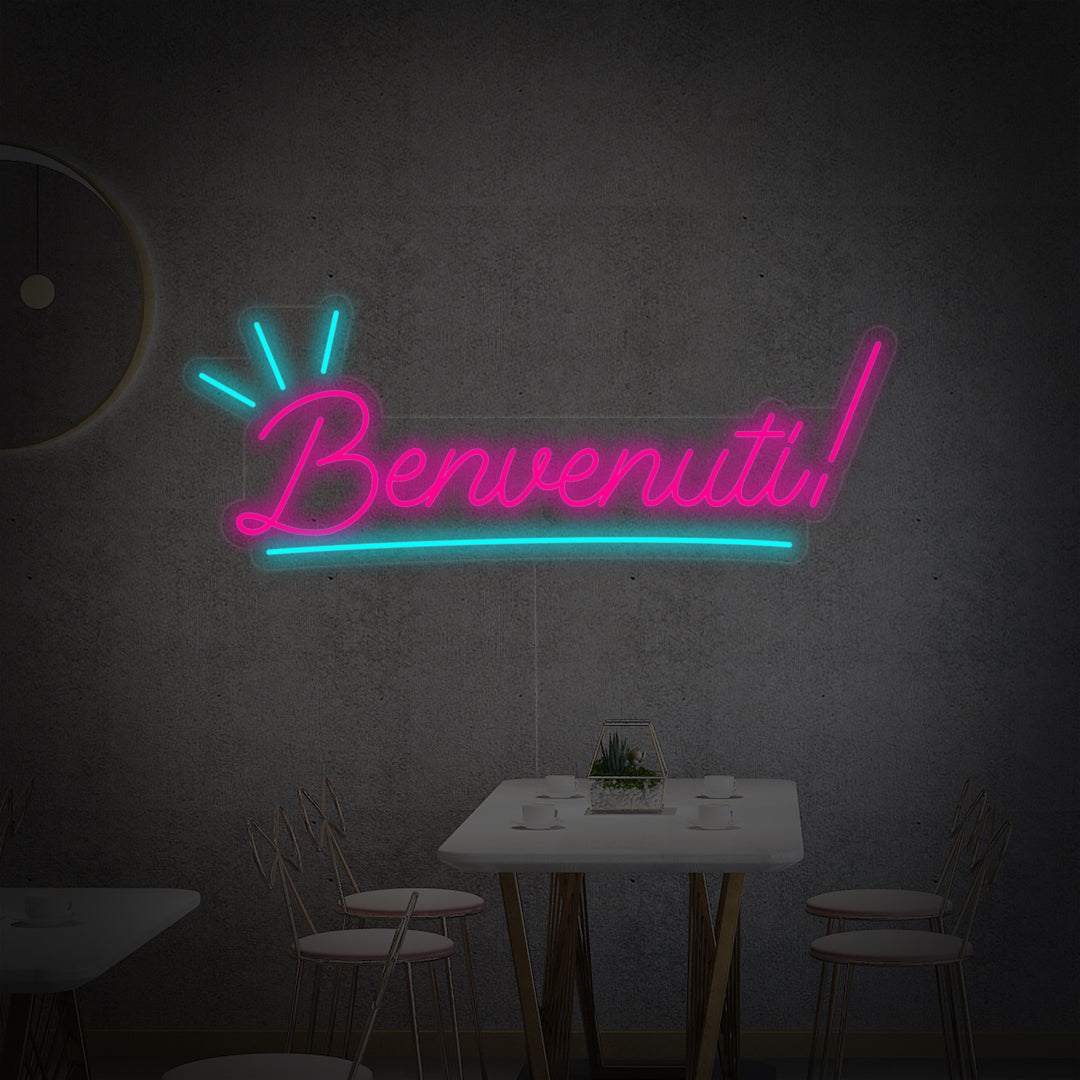 "Benvenuti" Neonkyltti