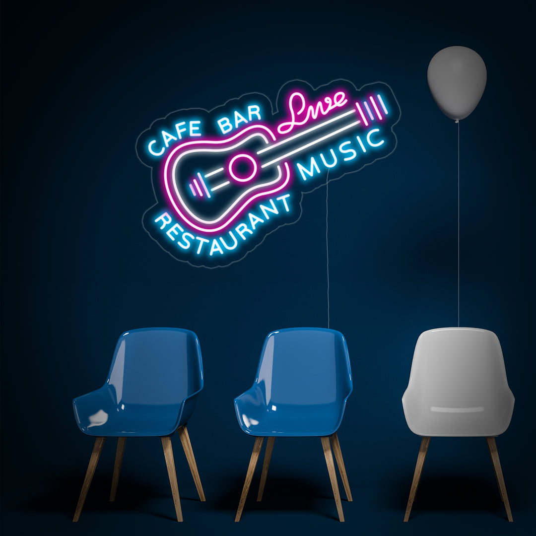 "Cafe Bar Restaurant Live Music" Neonkyltti