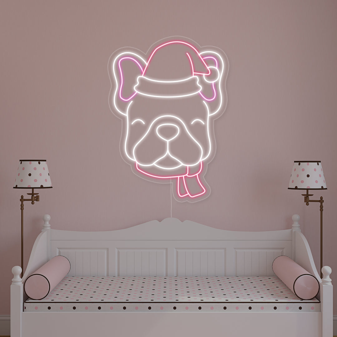 "Bulldoggi, Christmas" Neonkyltti
