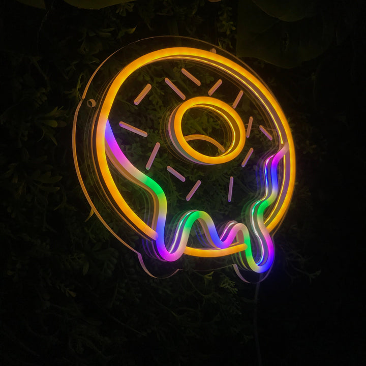 "Värikäs Donitsi" Pieni Neonkyltti