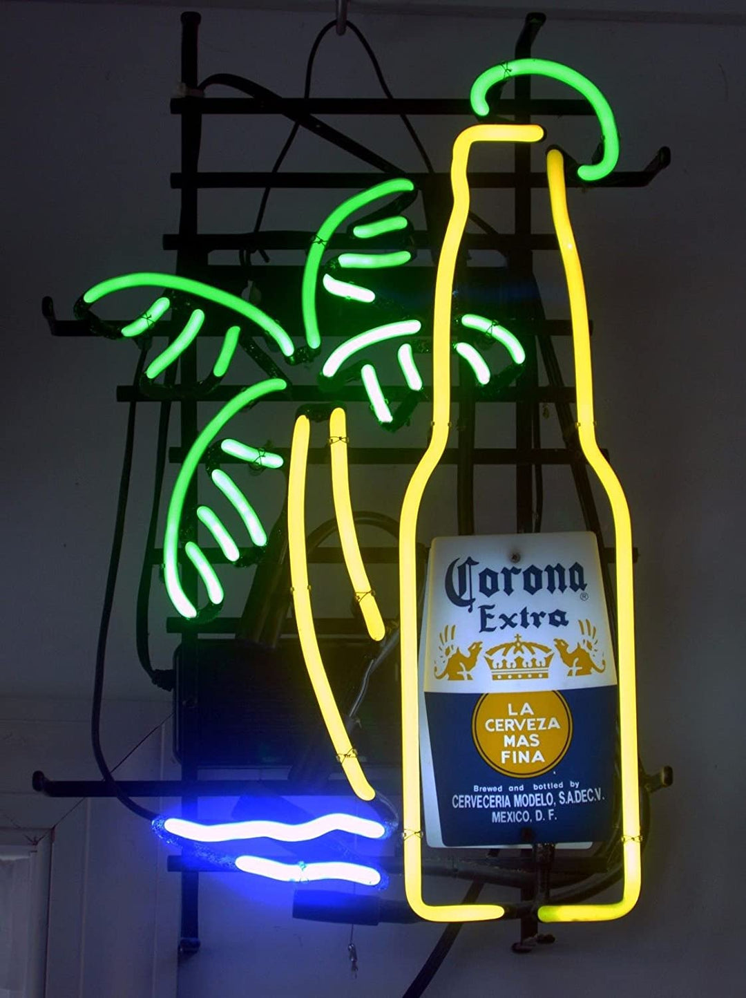 "Olut Pullo Palmu Olut" Neonkyltti
