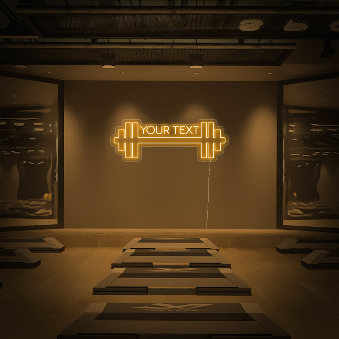 "Your Text, Custom Fitness, Custom Kuntosali" Neonkyltti