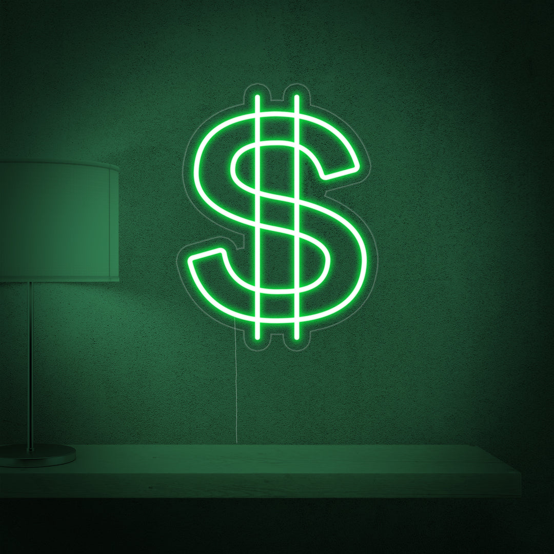 "Dollarin Symboli" Neonkyltti