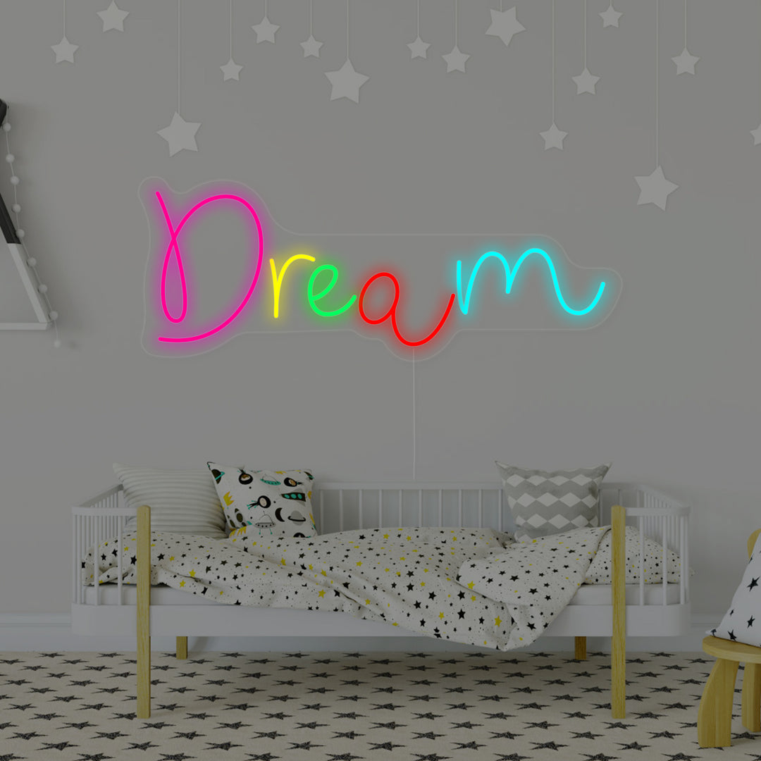 "Dream, Lastenhuoneen Sisustus" Neonkyltti
