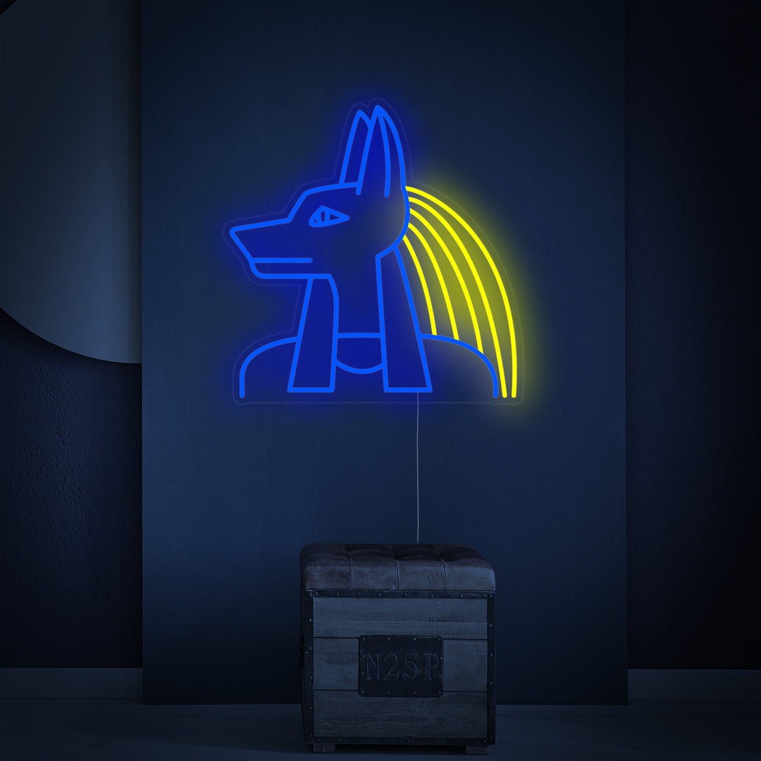 "Egyptin Anubis Jumala" Neonkyltti