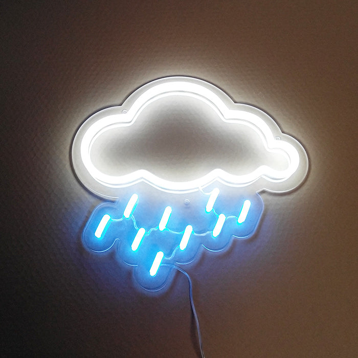 "Elementti Symboli Pilvi Sade" Neonkyltti