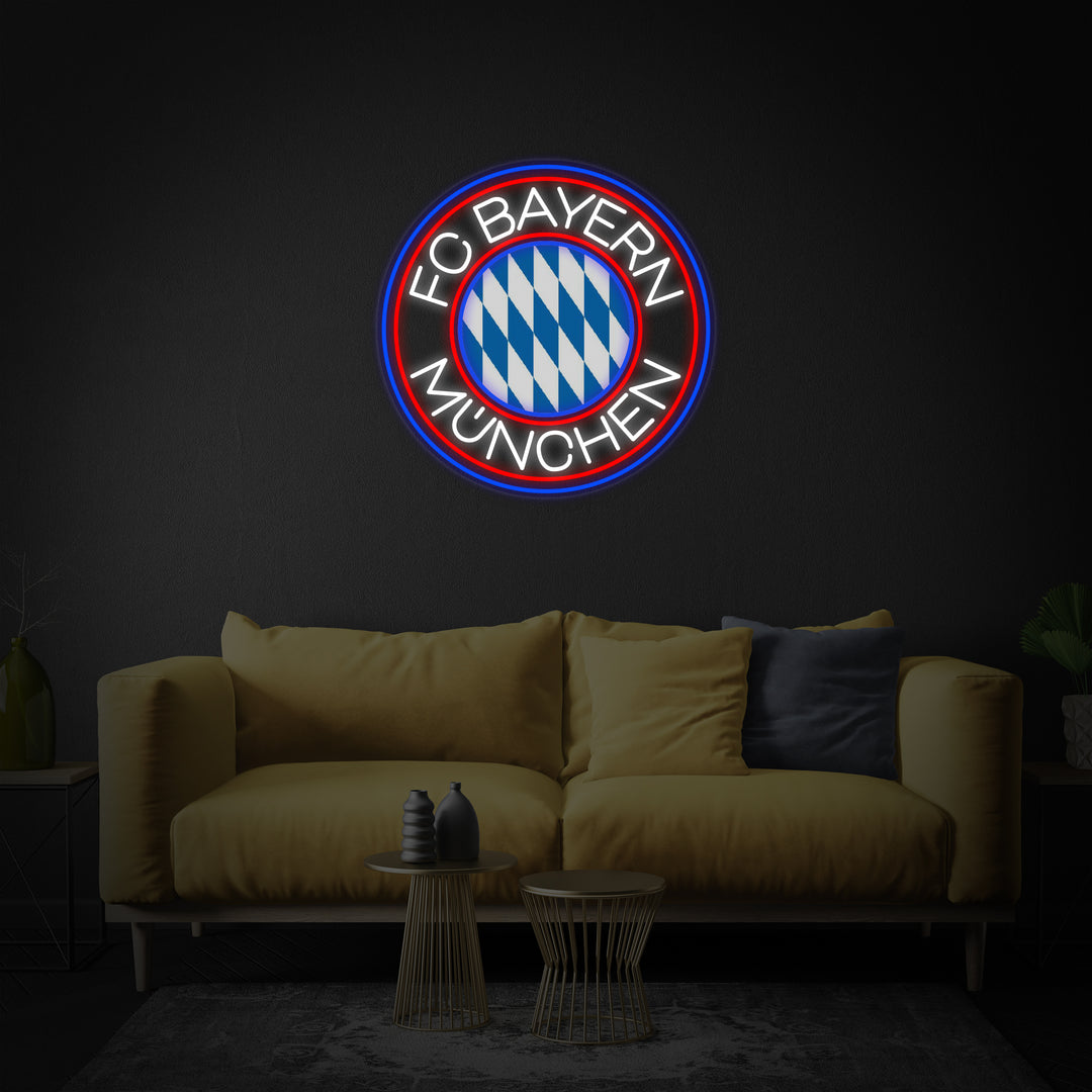 "FCBM Jalkapallo" Neonkyltti
