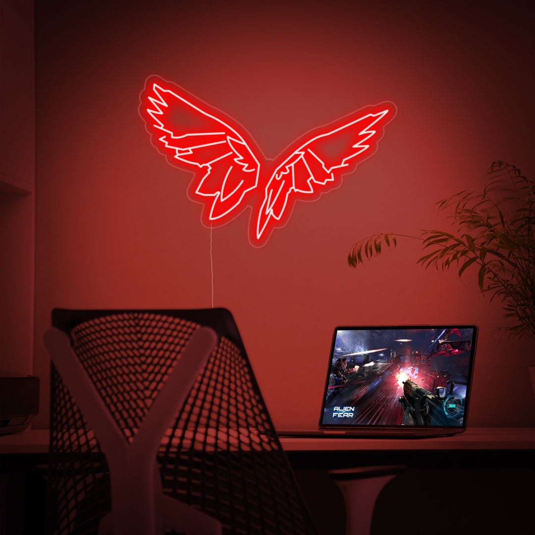 "Fortnite-siivet, pelihuoneen sisustus" Neonkyltti