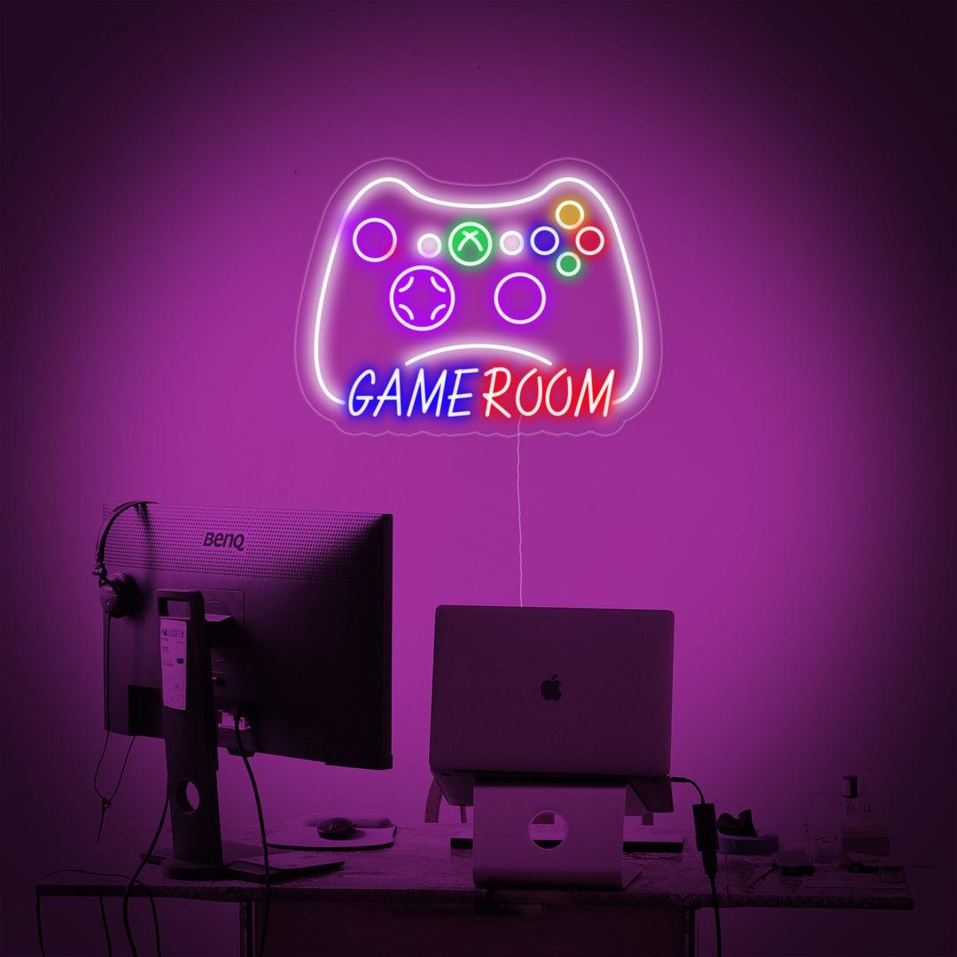 "Game Room, Peli Seinäkoriste" Neonkyltti