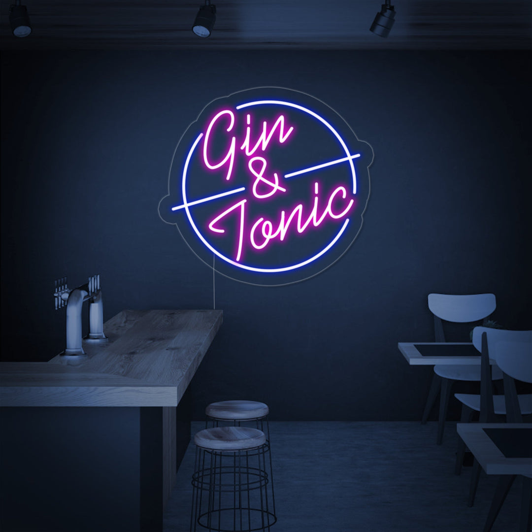 "Gin Tonic Baari" Neonkyltti