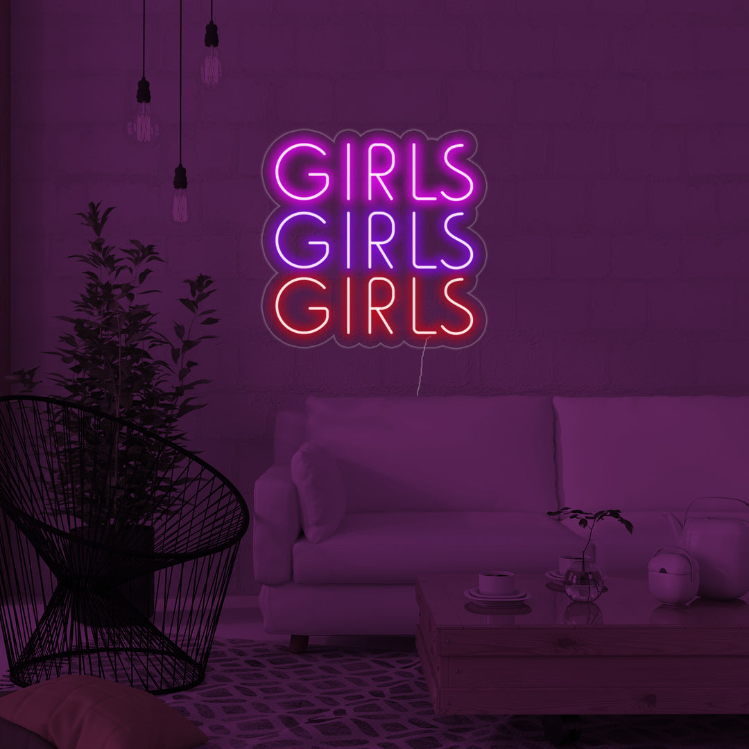 "Girls Girls Girls" Neonkyltti