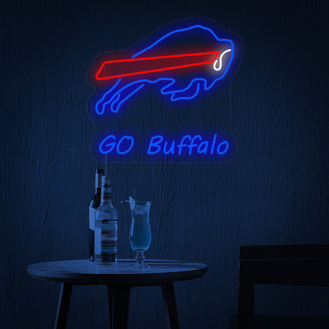 "Go Buffalo, Härkä" Neonkyltti