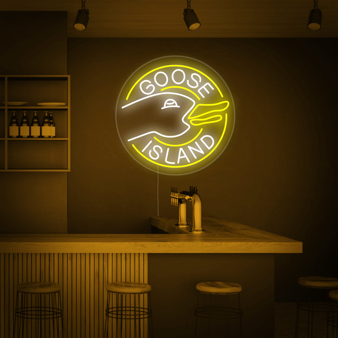 "Goose Island Olutbaari" Neonkyltti