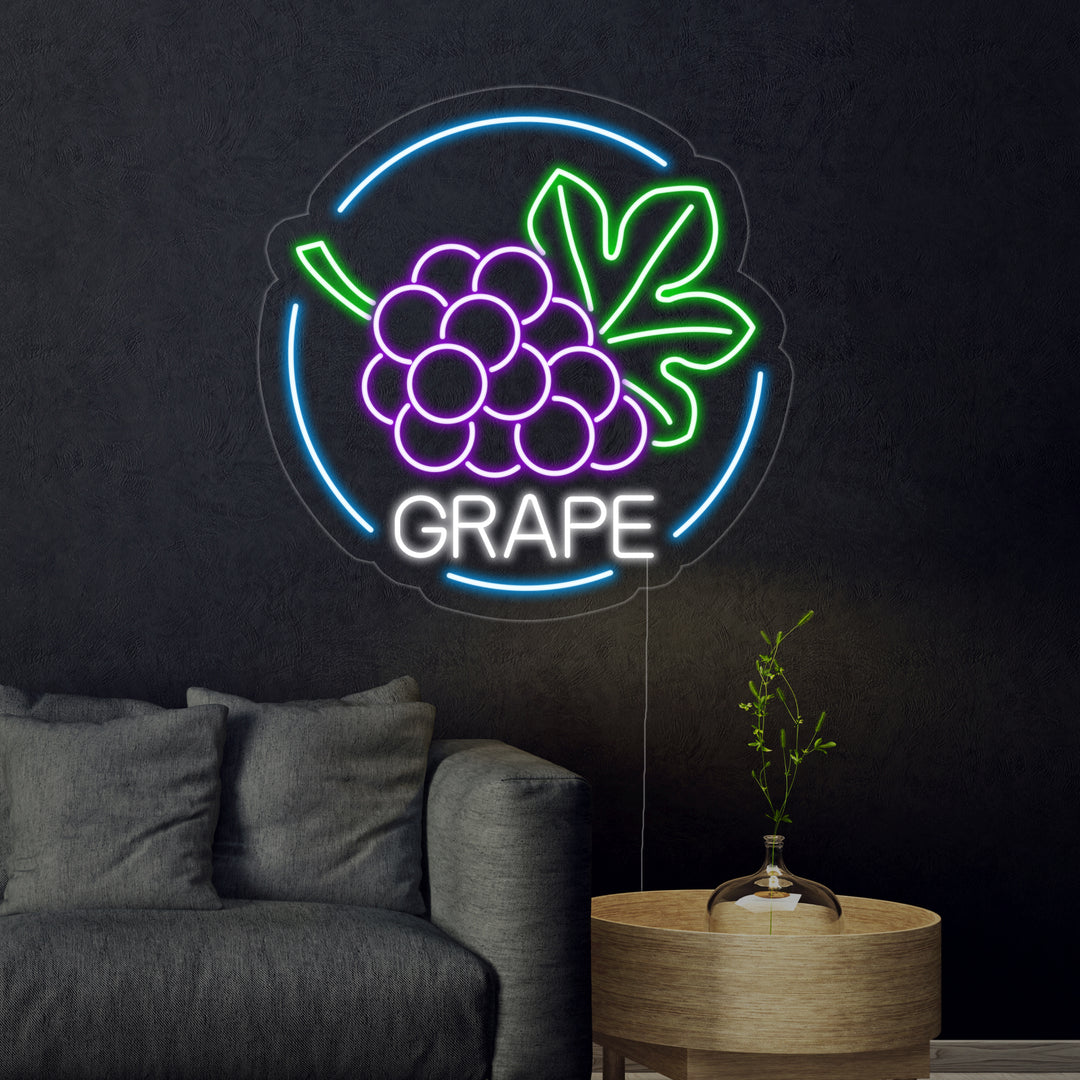 "Grape, Rypäleet" Neonkyltti