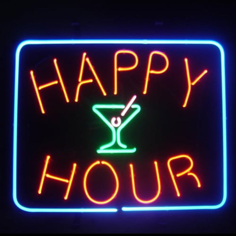 "Happy Hour Olutbaari" Neonkyltti