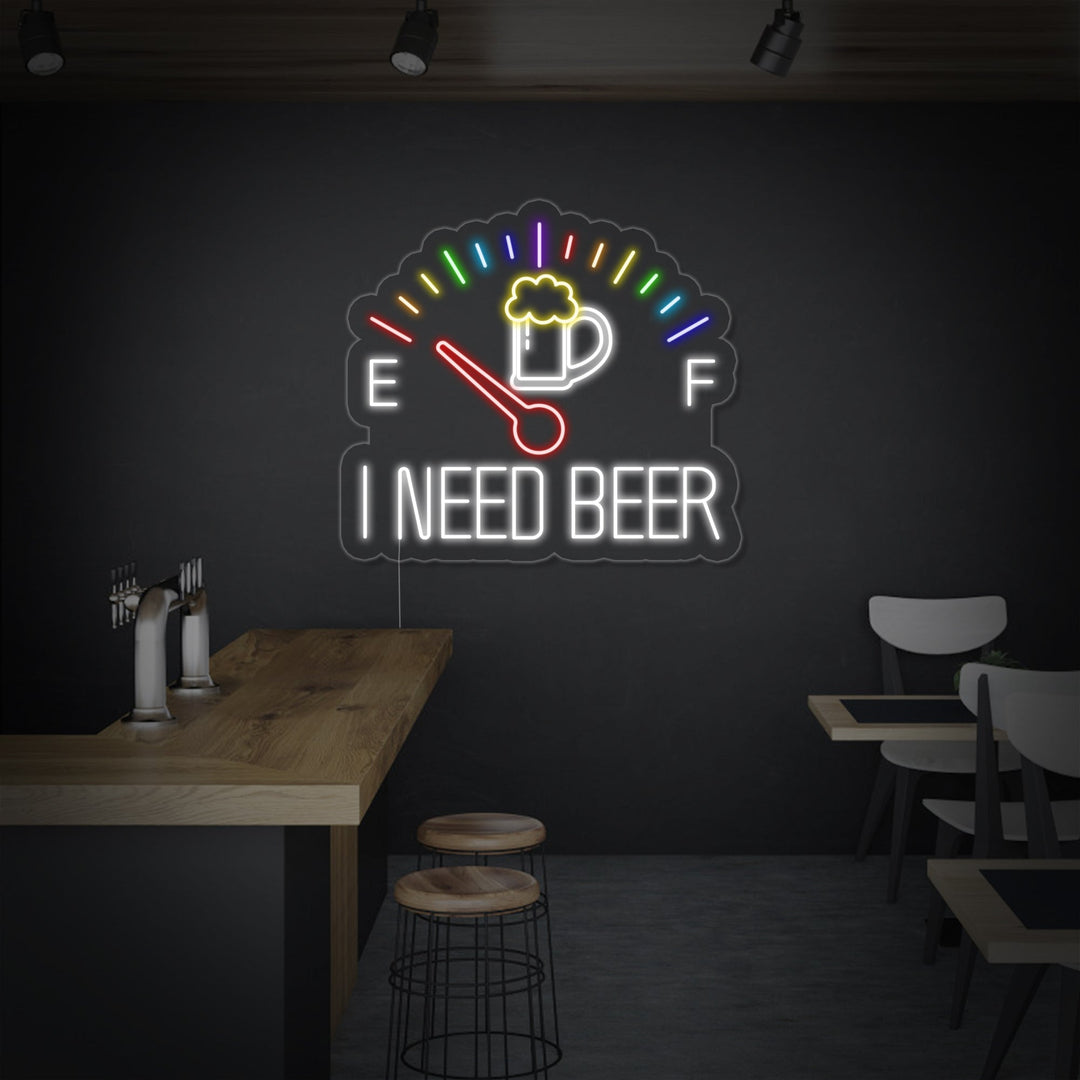 "I Need Beer Kello" Neonkyltti