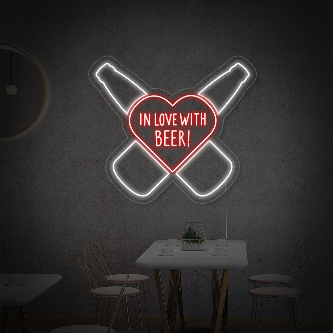"In Love With Beer Baari" Neonkyltti