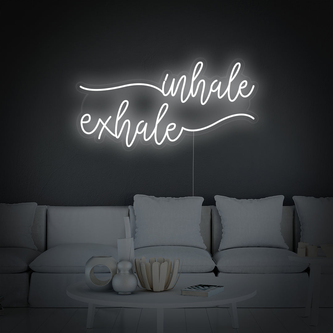 "Inhale Exhale" Neonkyltti