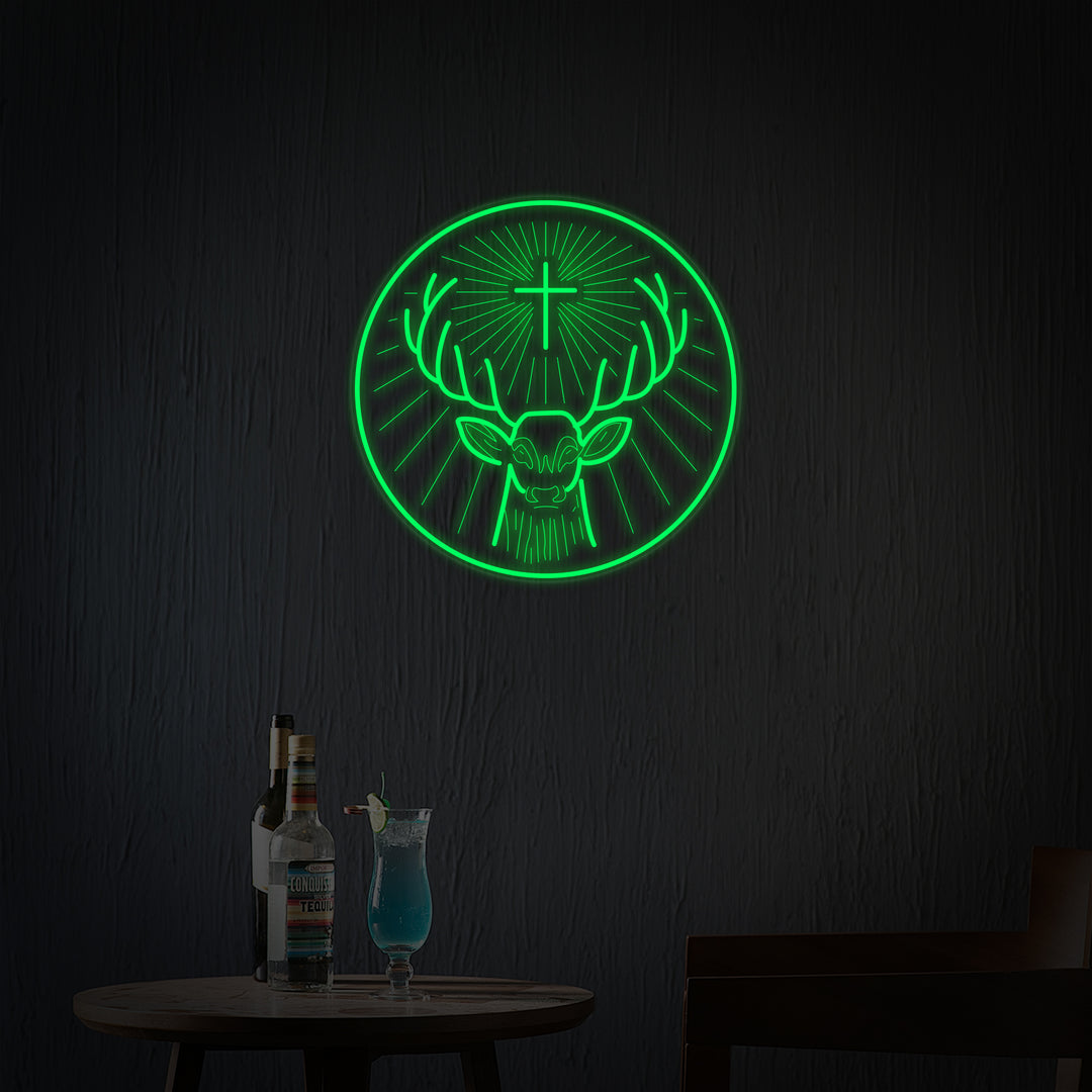 "Saksalainen Jägermeister-Likööri" Neonkyltti