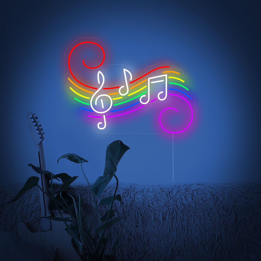 "Sateenkaarilippu Lgbt-Ylpeys Ainutlaatuinen, Nuotit" Neonkyltti