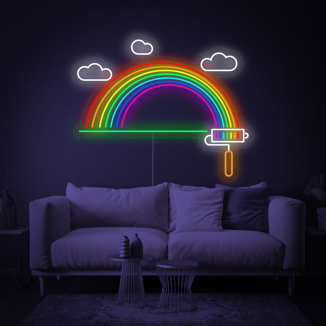 "Sateenkaarilippu Lgbt-Ylpeys Ainutlaatuinen" Neonkyltti