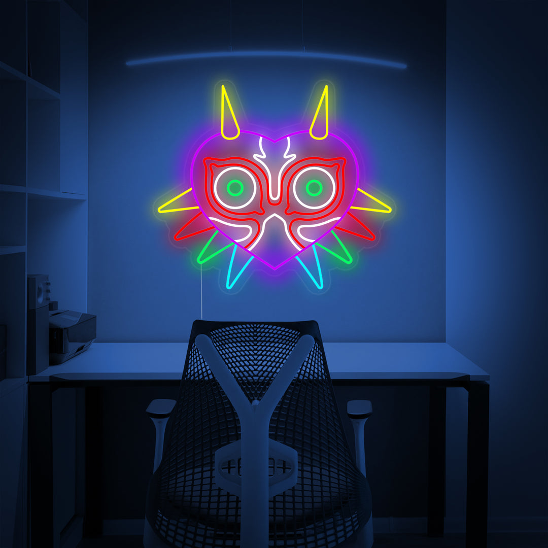 "Majoras Naamio" Neonkyltti