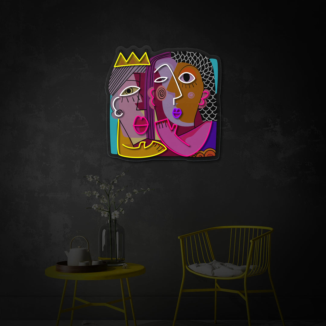 "Mies ja nainen" UV-tulostettu LED-neonkyltti